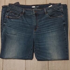 Old Navy Pop Icon Mid-Rise Skinny Jeans Women's 16 Short Dark Blue Denim